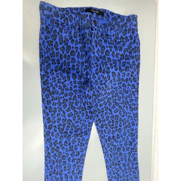 J BRAND  Blue Royal Jaguar Print Mid Rise Crop Ankle Skinny Jeans Size 28" - Picture 16 of 16